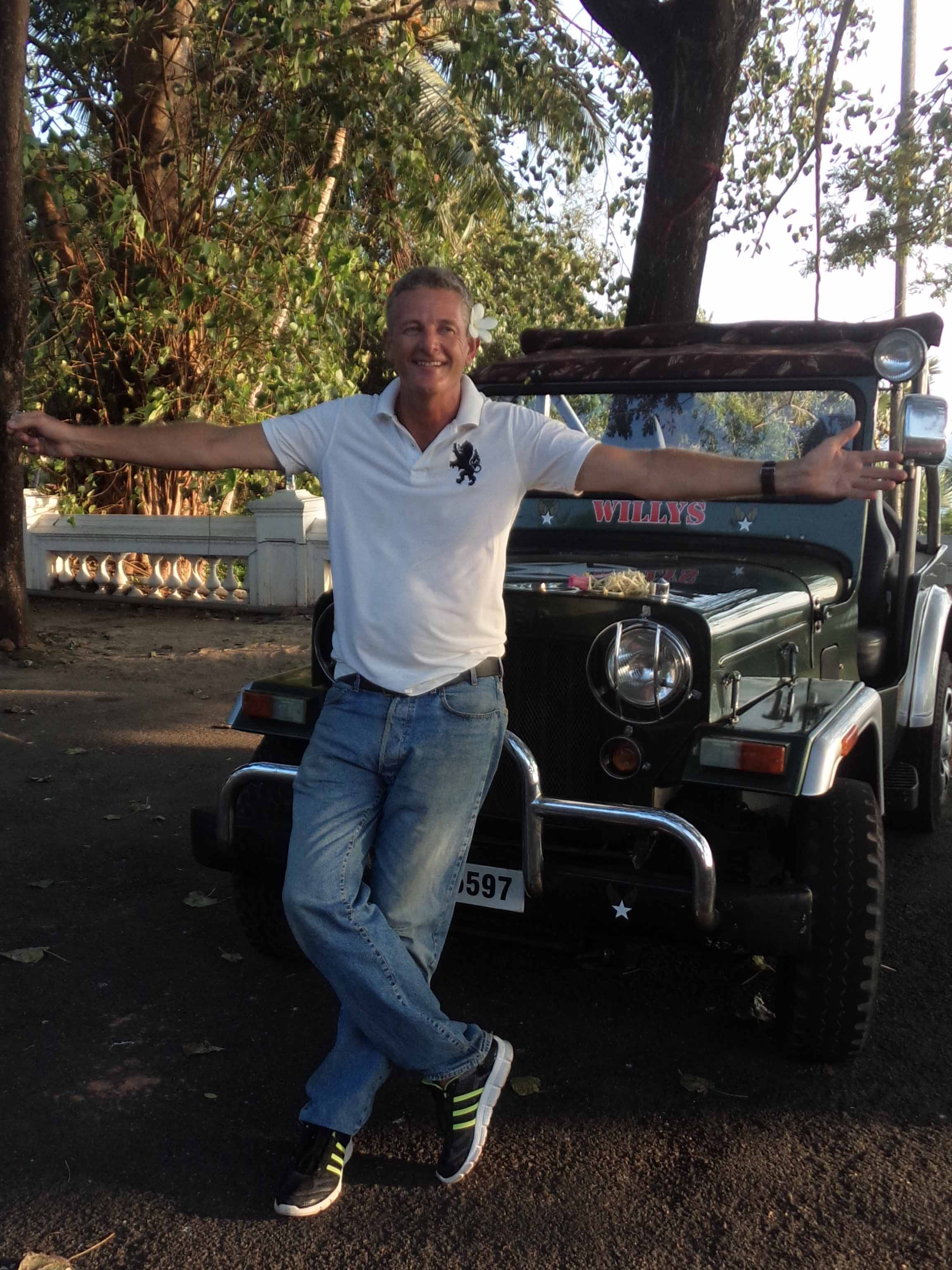 Jeep in Kerala landscape